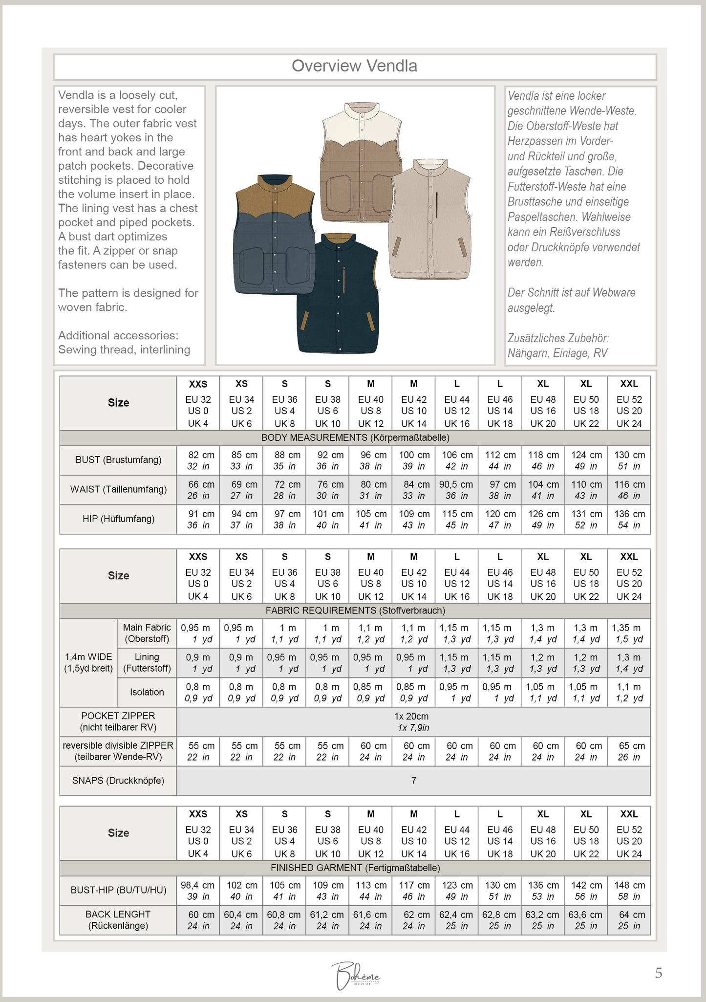 Twist-Vest | Vendla W1328 | Woman XXS - XXL | Digital Sewing Pattern | PDF | Projector | Bohème