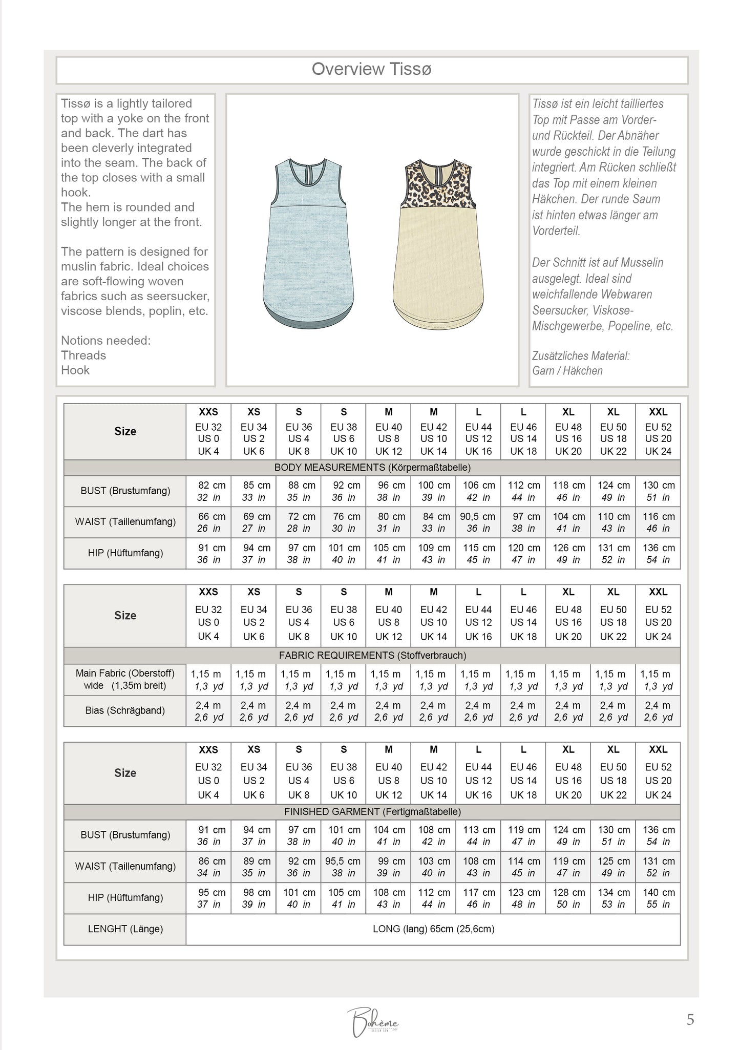 Summer Top | Tissø W1221 | Woman EU32 (XXS) - EU52 (XXL) | Digital Sewing Pattern | PDF